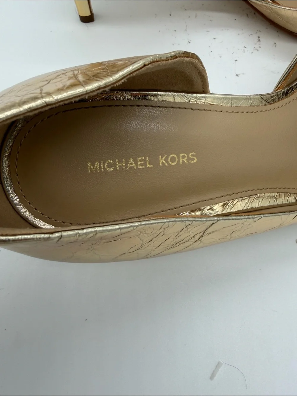 Michael Kors Metallic Gold Pointed D'Orsay Pumps